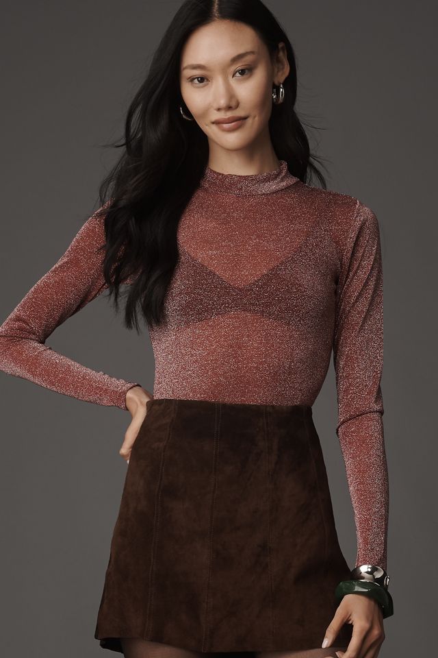 LSPACE Shimmer Long-Sleeve Mock-Neck Top #2
