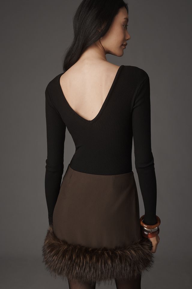 AGOLDE Darla Long-Sleeve V-Neck Bodysuit #1