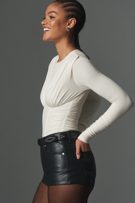 Agolde Abbi Long-sleeve Bodysuit In White