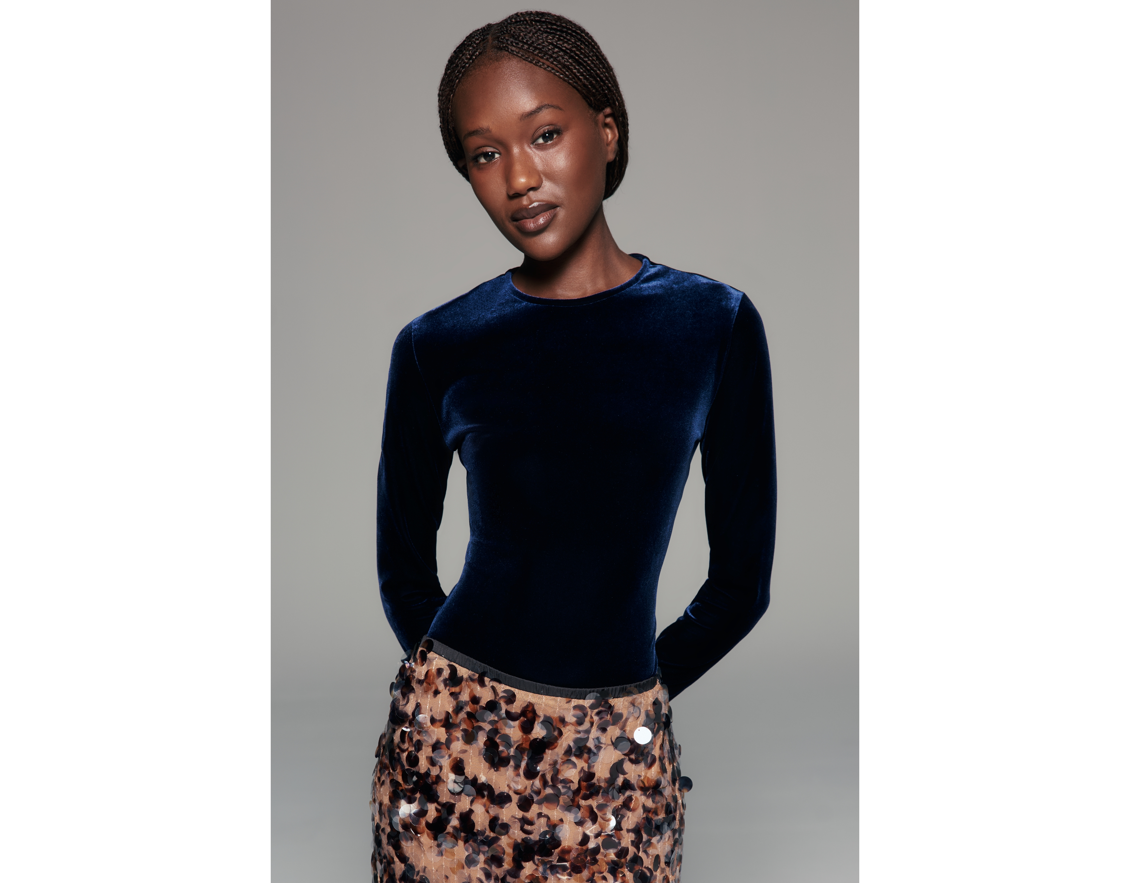 AGOLDE Aura Velvet High Neck Top