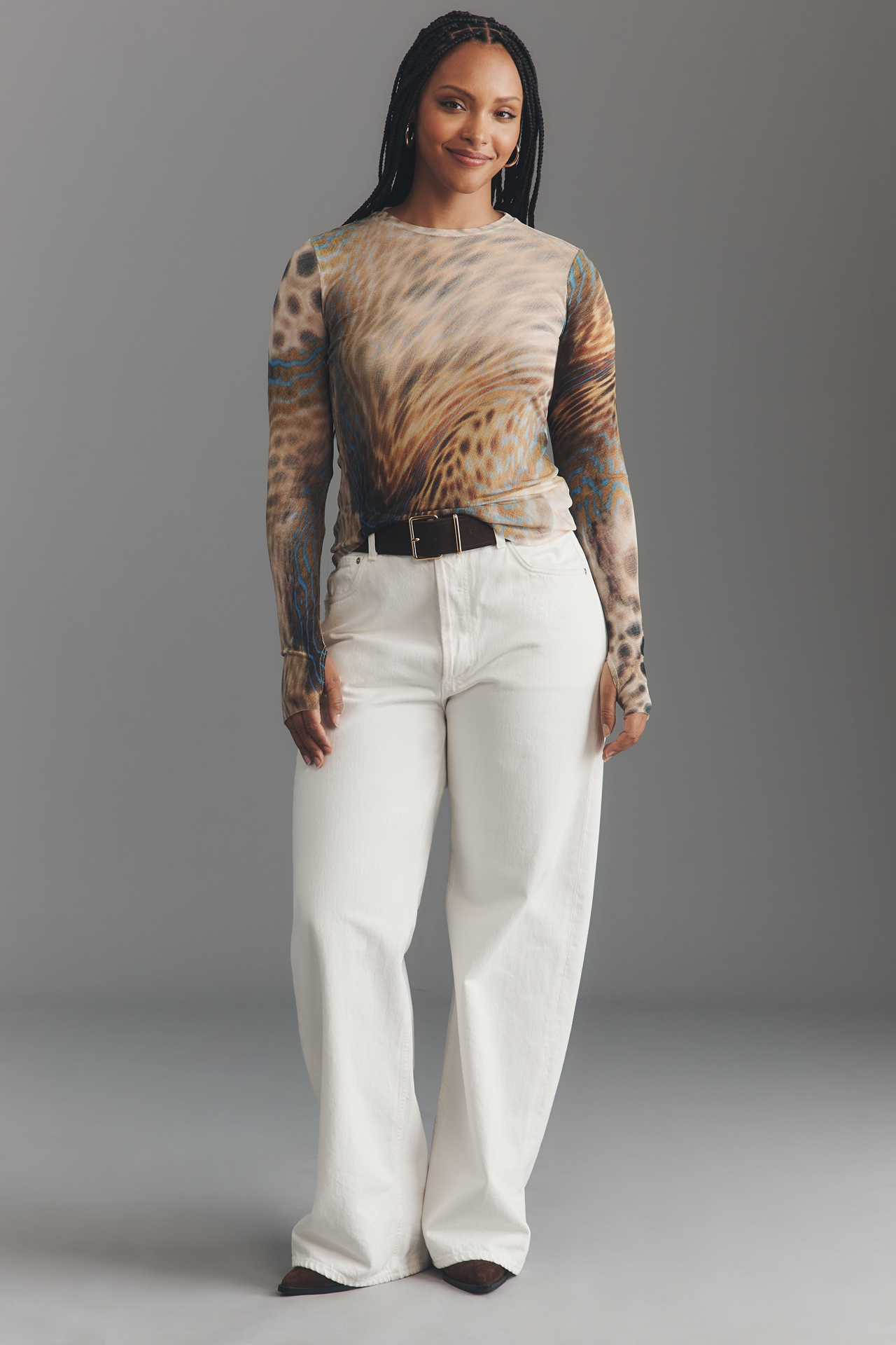 AFRM Kaylee Mesh Long-Sleeve Top
