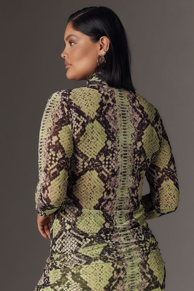 AFRM Zadie Plus Long-Sleeve Turtleneck Mesh Top #3