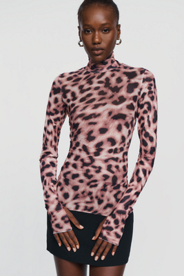 AFRM Zadie Mesh Mock Neck Top | Anthropologie