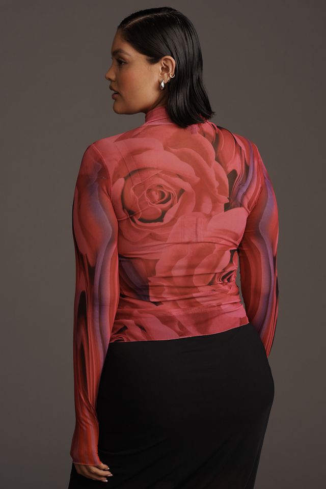 AFRM Zadie Plus Long-Sleeve Turtleneck Mesh Top #2