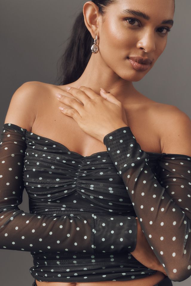 AFRM Odilla Mesh Off-The-Shoulder Long-Sleeve Top #3