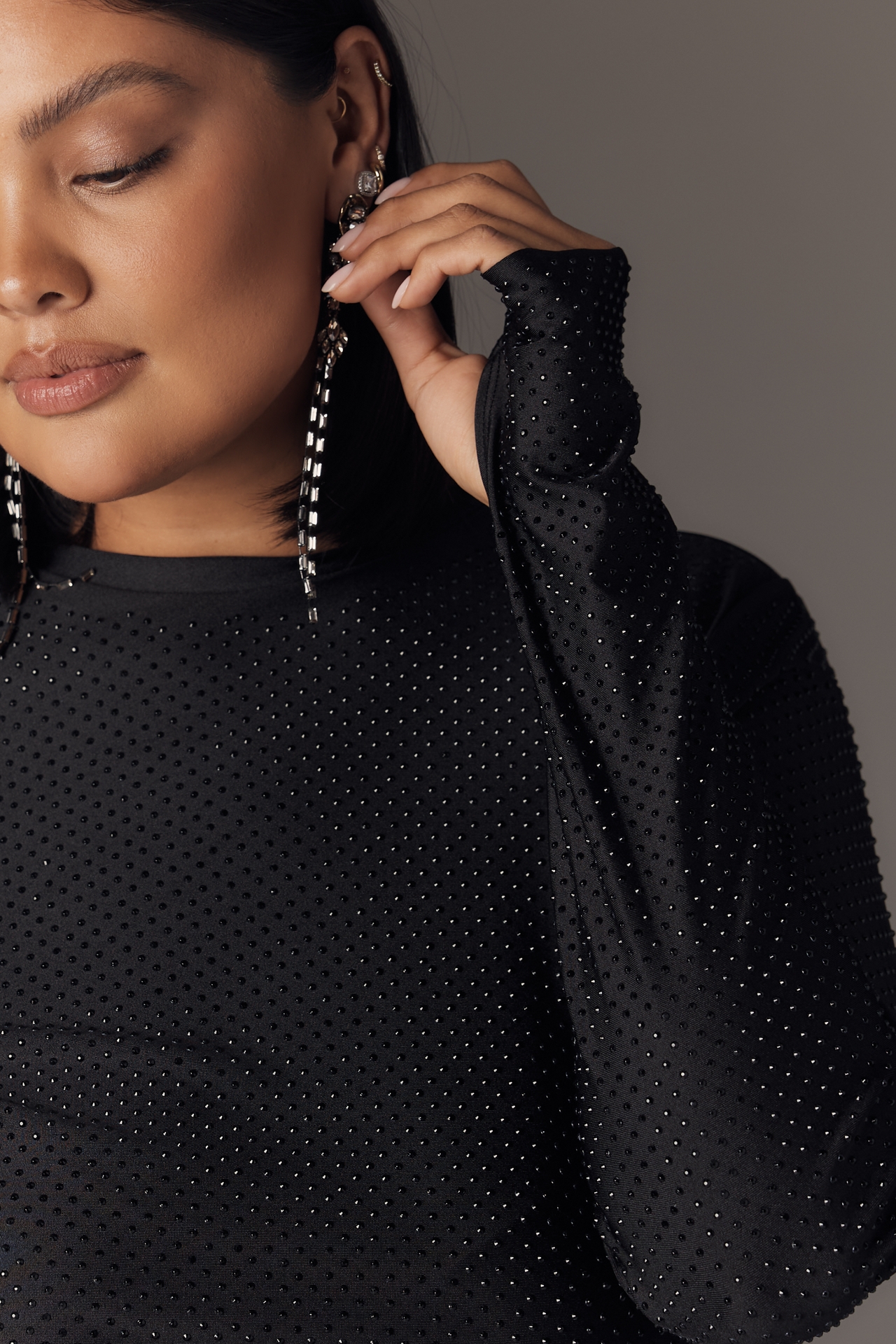 AFRM Kaylee Plus Studded Long-Sleeve Top