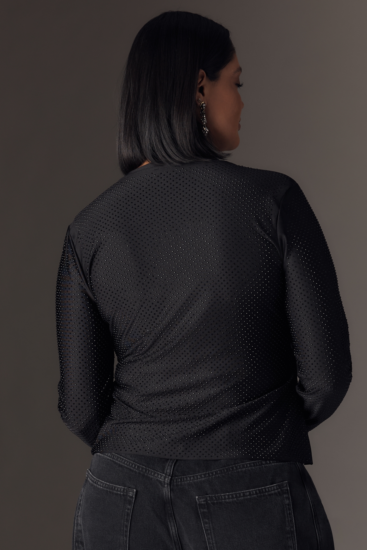 AFRM Kaylee Plus Studded Long-Sleeve Top