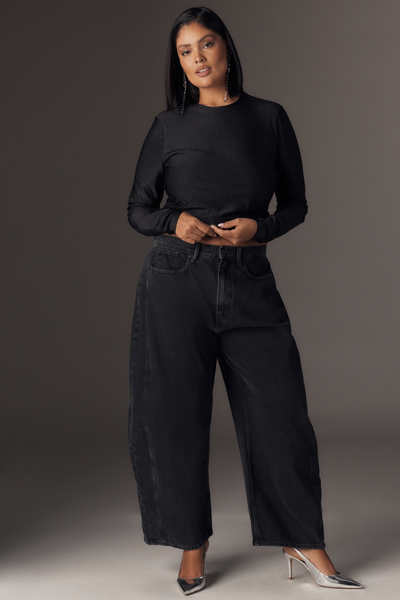 AFRM Kaylee Plus Studded Long-Sleeve Top