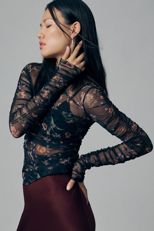 Maeve Long-Sleeve Mesh Top #3