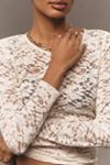 By Anthropologie Long-Sleeve Lace Crew-Neck Top