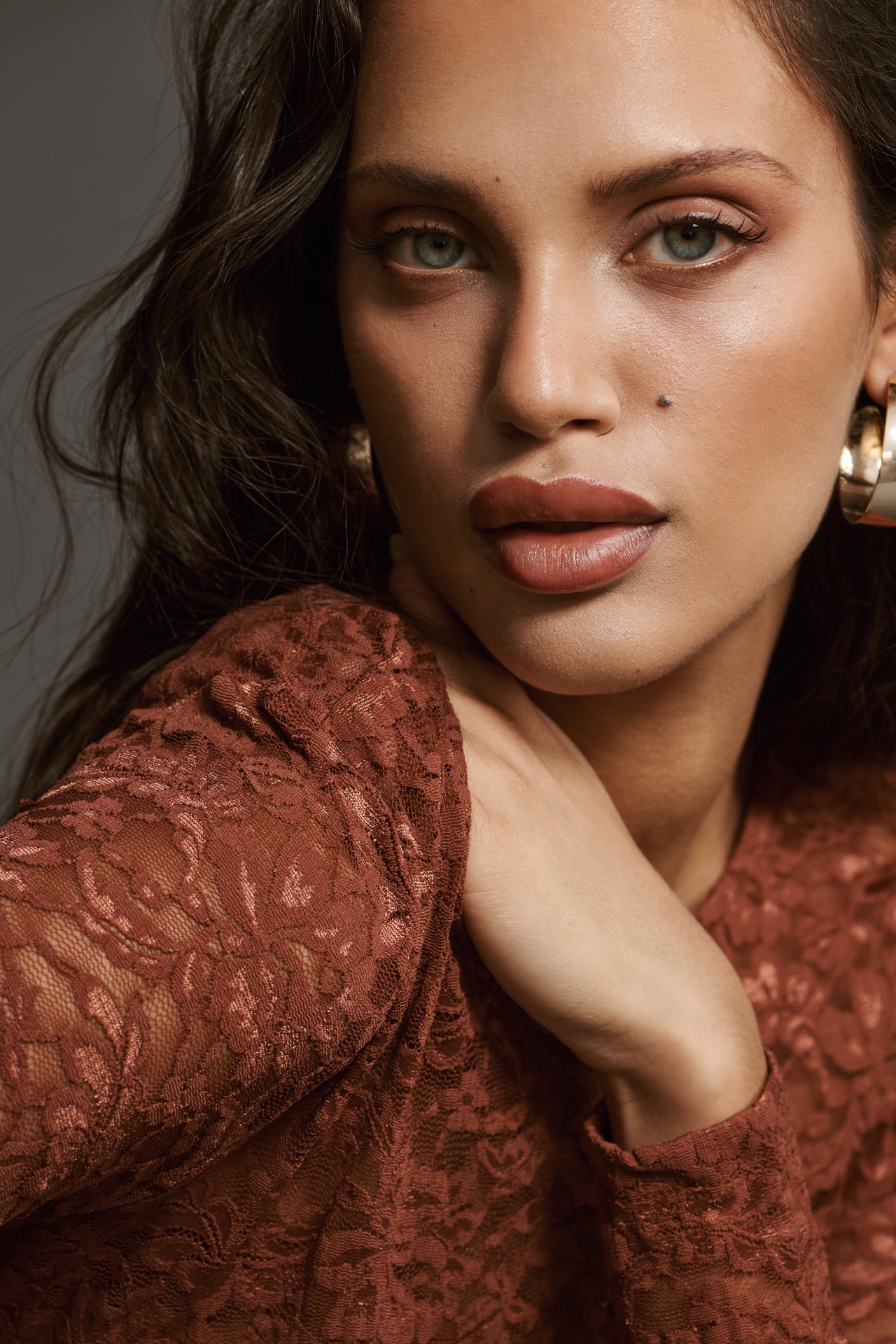 By Anthropologie Long-Sleeve Lace Crew-Neck Top