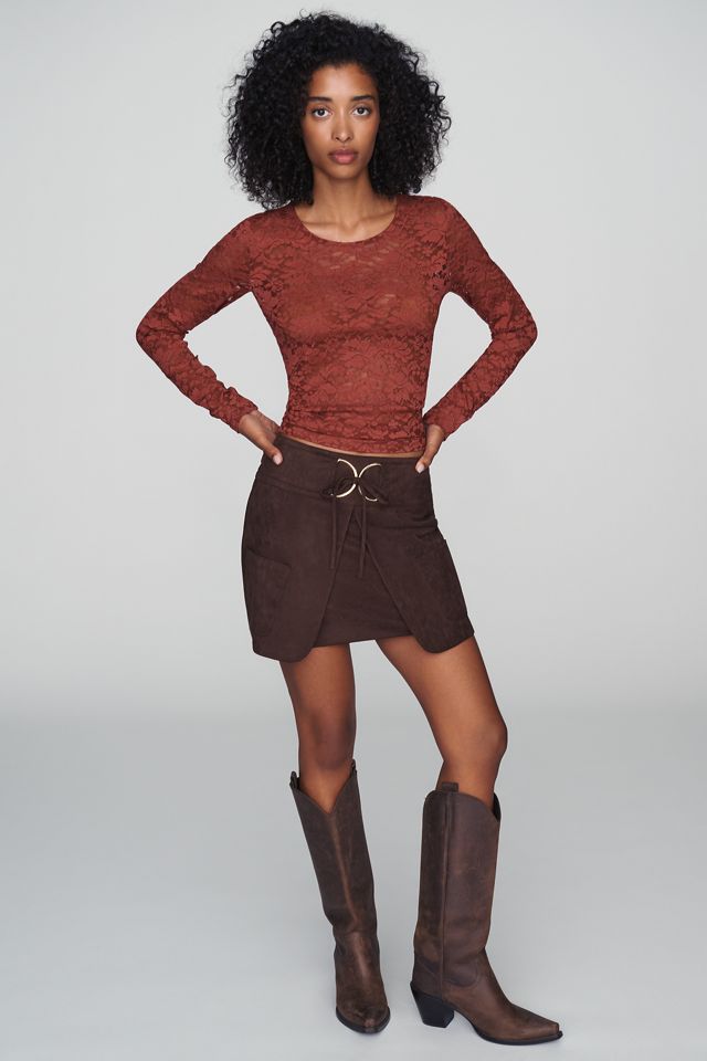 By Anthropologie Long-Sleeve Lace Crew-Neck Top #2