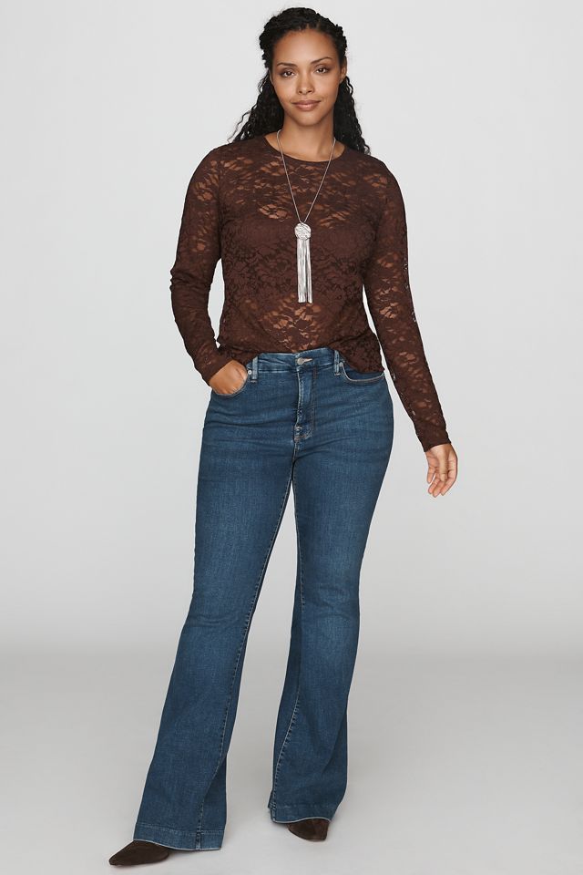 By Anthropologie Long-Sleeve Lace Crew-Neck Top #6