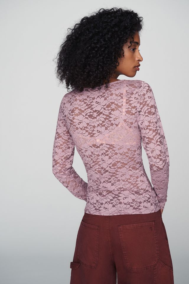 By Anthropologie Long-Sleeve Lace Top #3