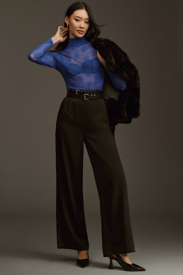 By Anthropologie Sheer Lace Turtleneck #3