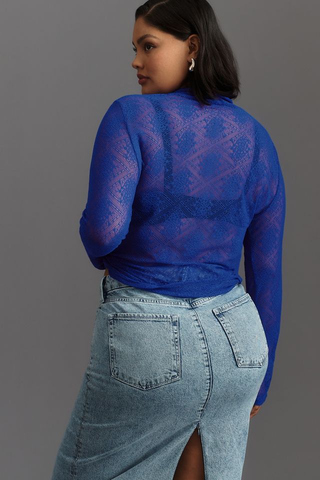 By Anthropologie Sheer Lace Turtleneck #7