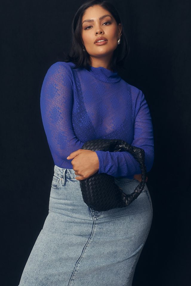 By Anthropologie Sheer Lace Turtleneck #5
