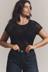 By Anthropologie Short-Sleeve Crew-Neck Lace Top