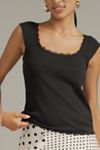 Maeve Lace-Trim Cap-Sleeve Shirt