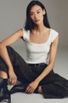 Maeve Lace-Trim Cap-Sleeve Shirt
