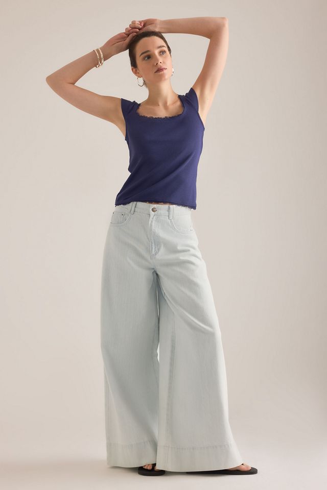 Maeve Lace-Trim Cap-Sleeve Shirt #4