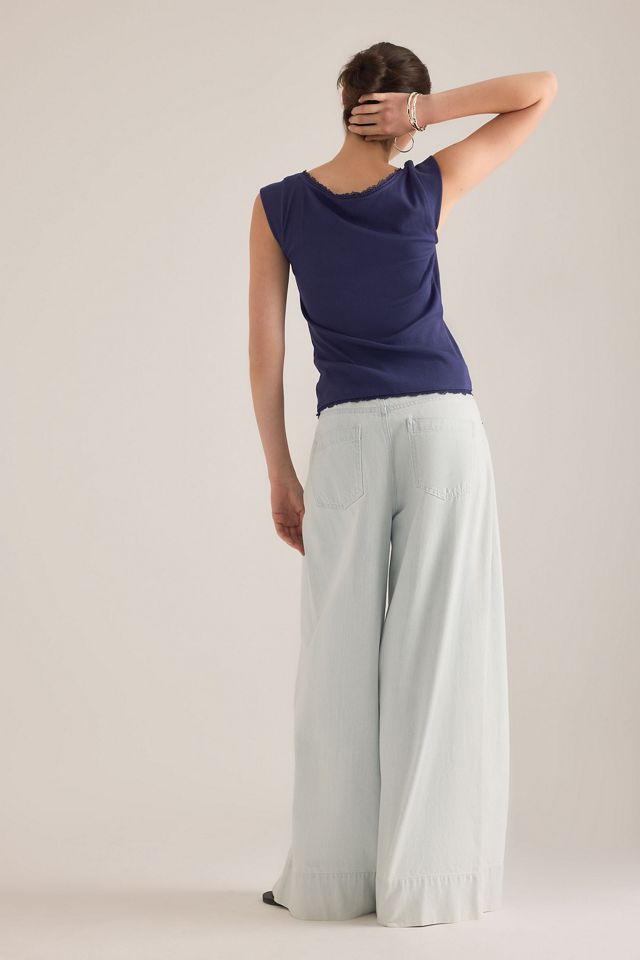 Maeve Lace-Trim Cap-Sleeve Shirt #7