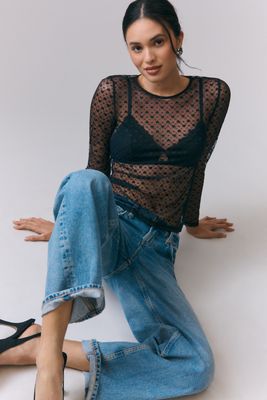 Top de Manga Larga Transparente Sheer Heart Maeve