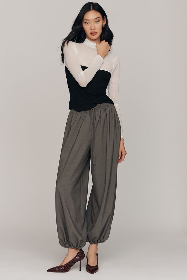 Maeve Cold-Shoulder Long-Sleeve Mock-Neck Top #1