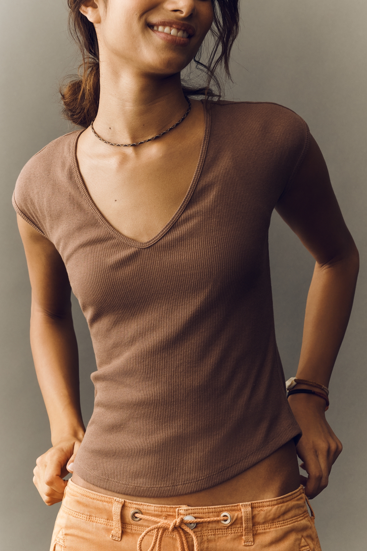 Betty V-Neck Short-Sleeve Tee by Maeve