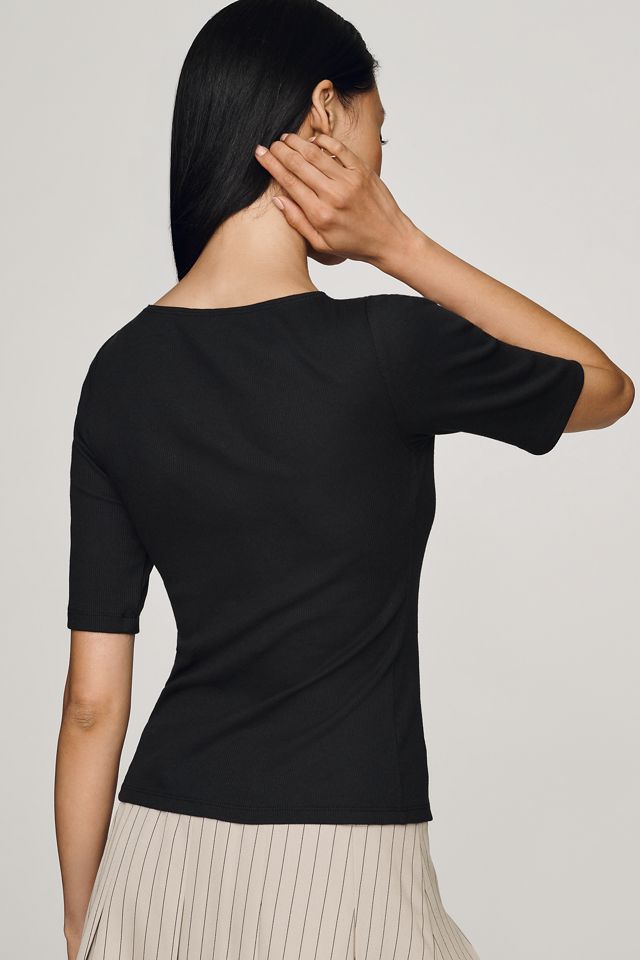 Maeve V-Ausschnitt Henley T-Shirt #2