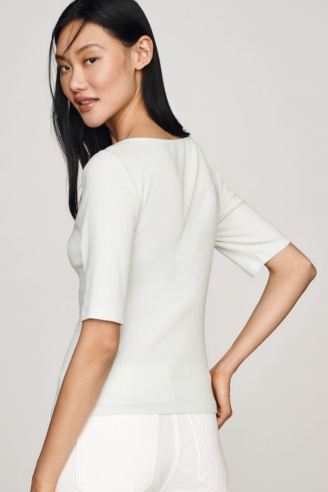 Maeve V-Neck Henley T-Shirt #1