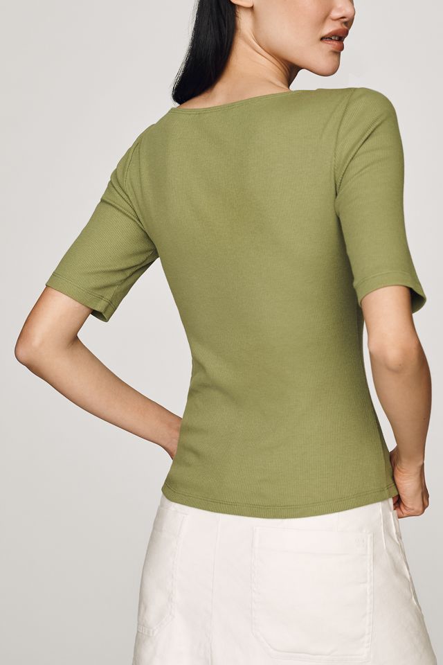 Maeve V-Neck Henley T-Shirt #1