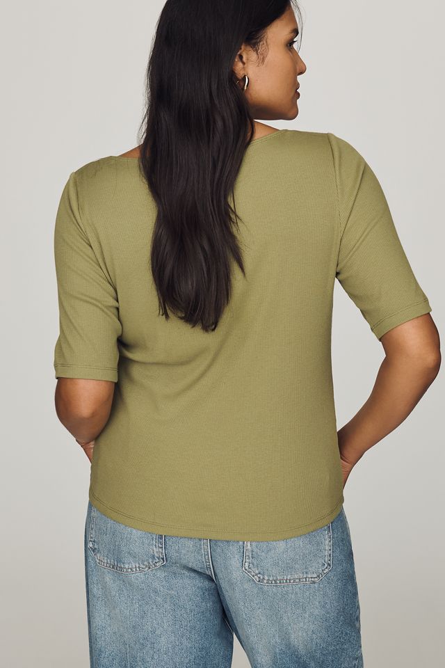 Maeve V-Neck Henley T-Shirt #5