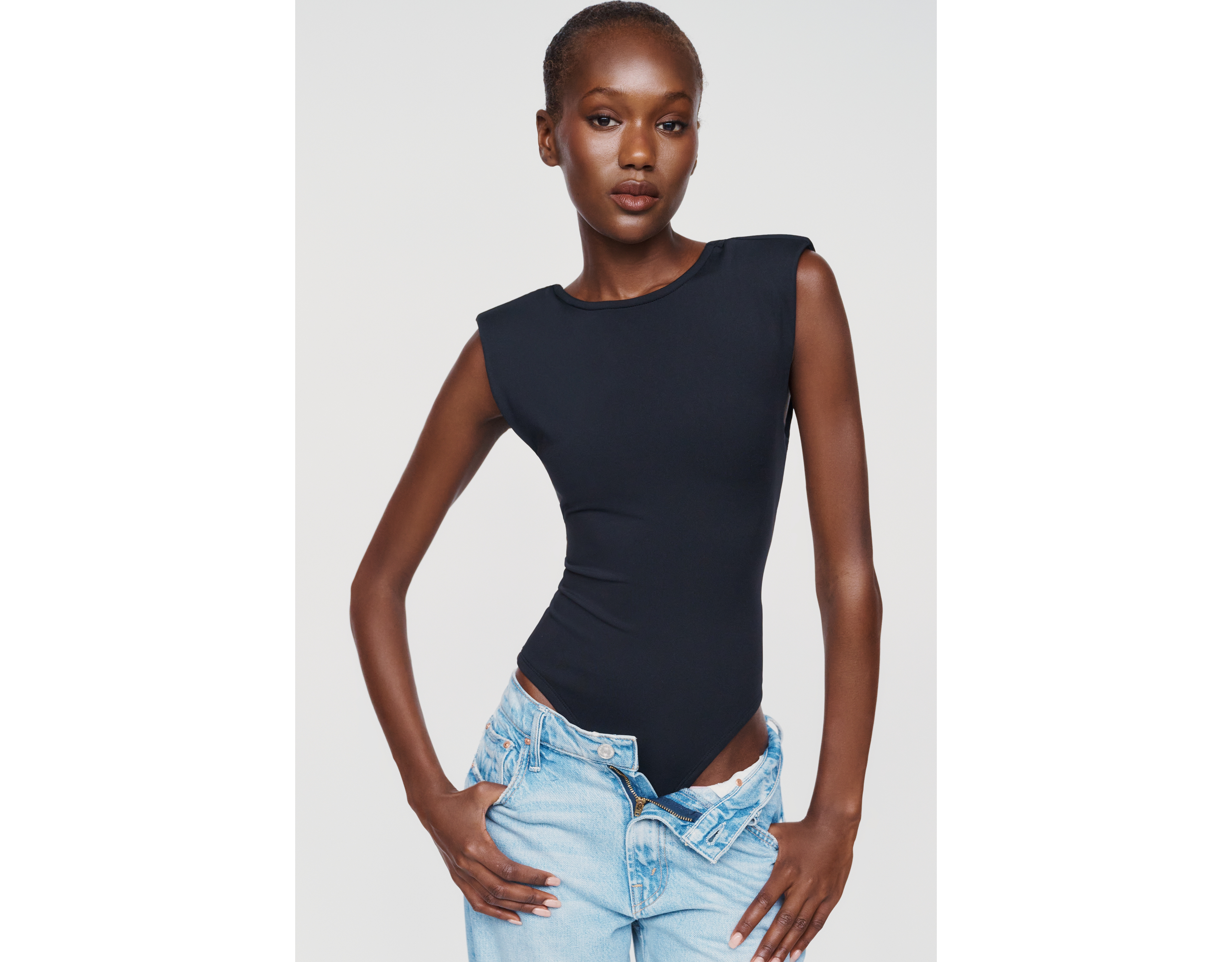 Glamorous Structured Shoulder Low Back Bodysuit