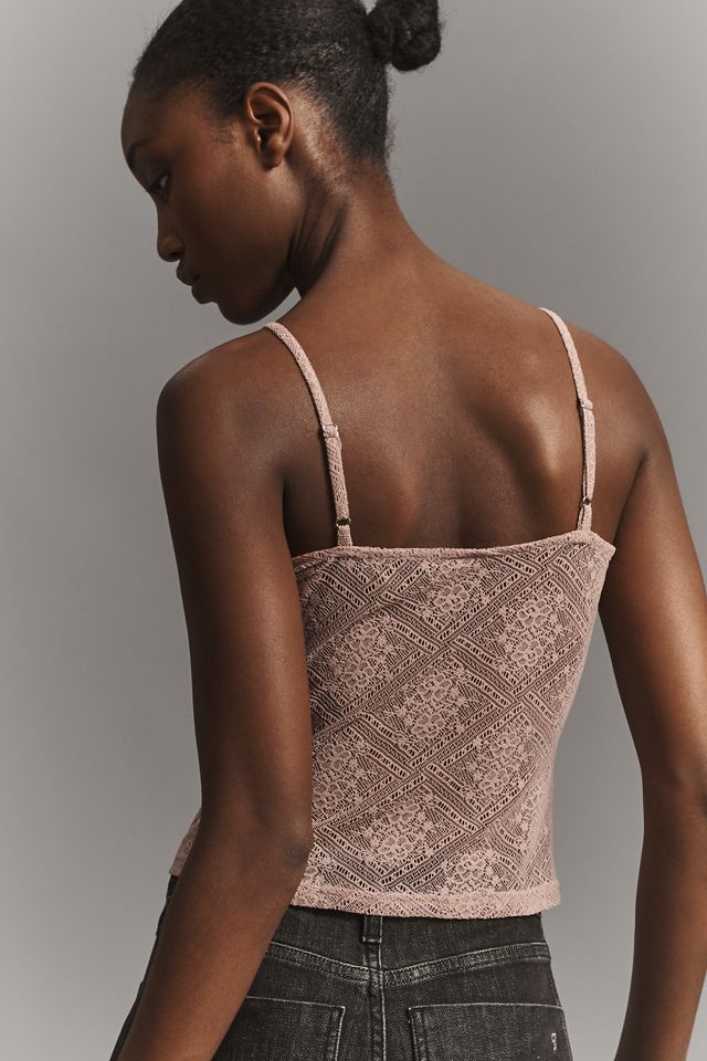 By Anthropologie Top Canotta in Pizzo Trasparente #1