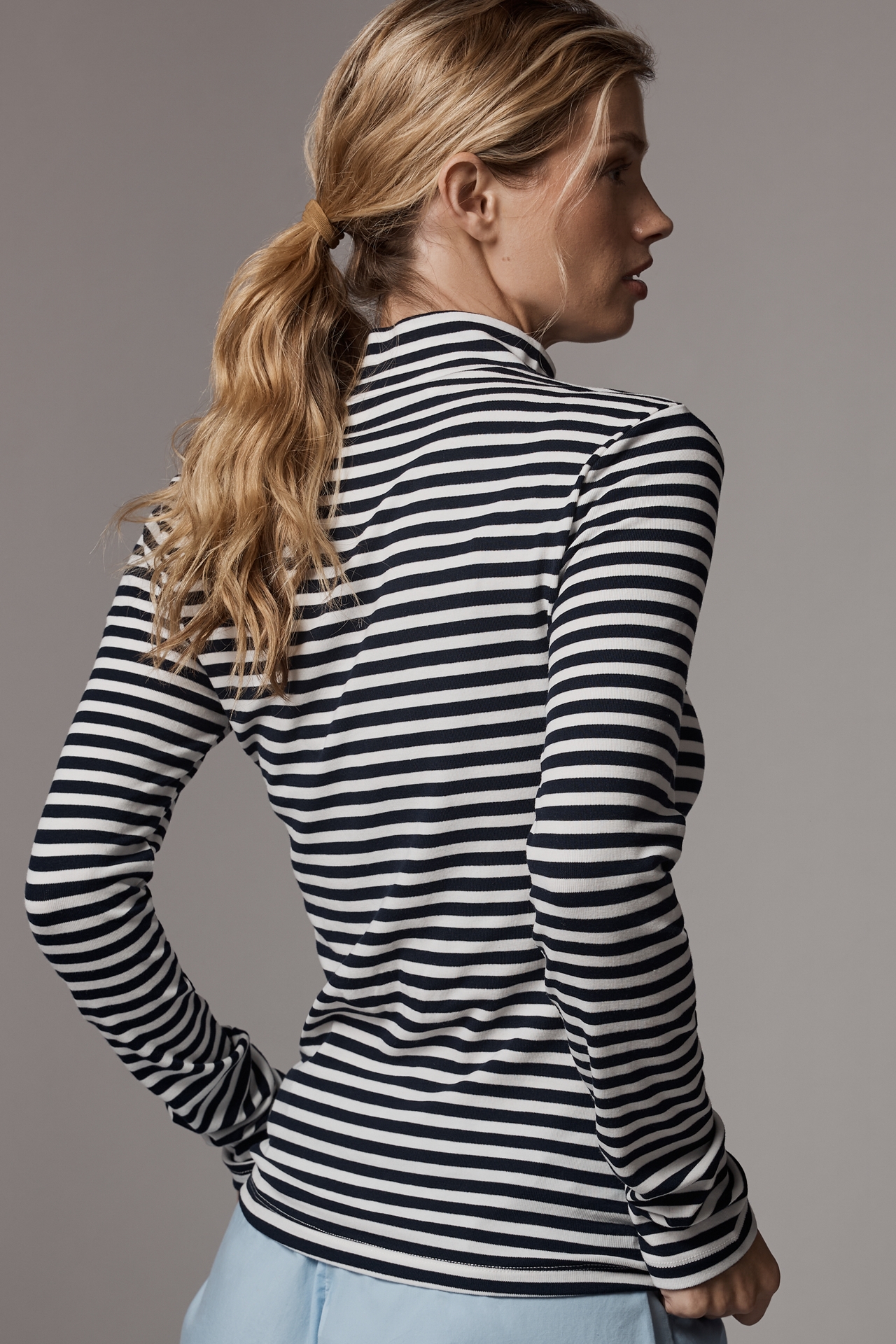 English Factory Long-Sleeve Turtleneck Striped Top
