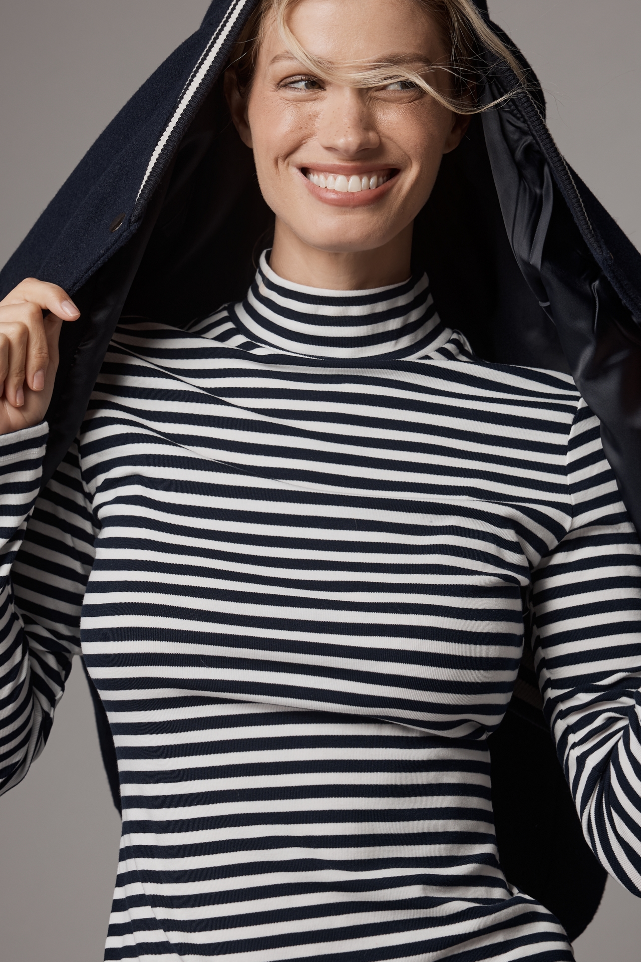 English Factory Long-Sleeve Turtleneck Striped Top