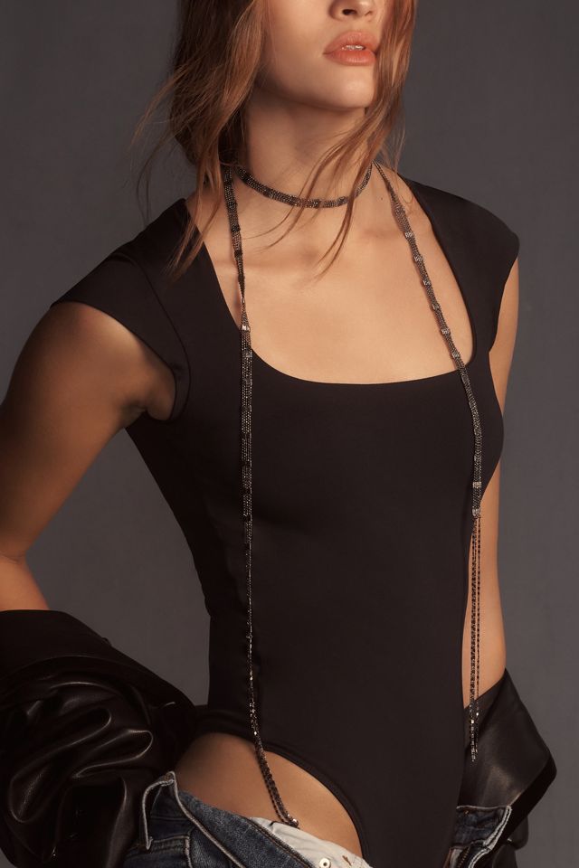 Second Skin by RD Style Tiara Cap-Sleeve Bodysuit #1