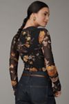 Bardot Althea Long-Sleeve Mesh Bodysuit