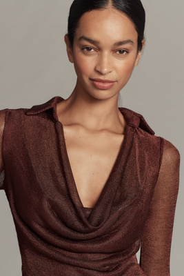 Bardot Laurel Lurex Cowl-Neck Bodysuit product page