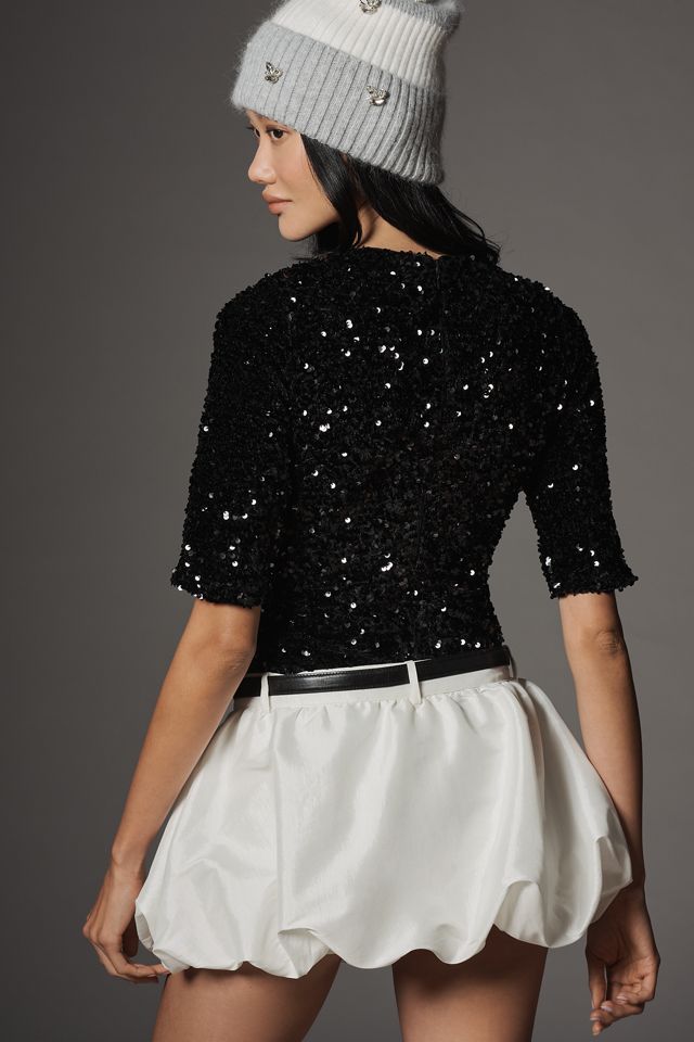 Bardot Cammie Short-Sleeve Sequin Bodysuit #3