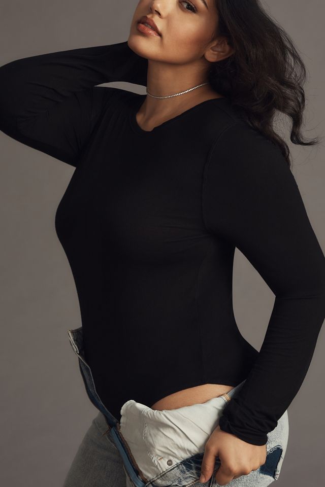 By Anthropologie Long-Sleeve Crew-Neck Bodysuit #7