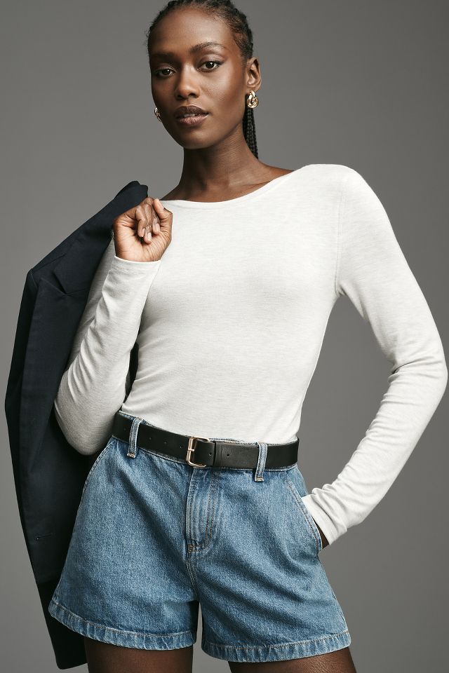 By Anthropologie Long-Sleeve Crew-Neck Bodysuit