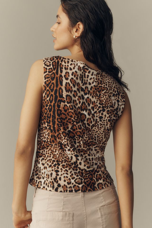 Maeve Sleeveless Printed Boat-Neck Tank #1