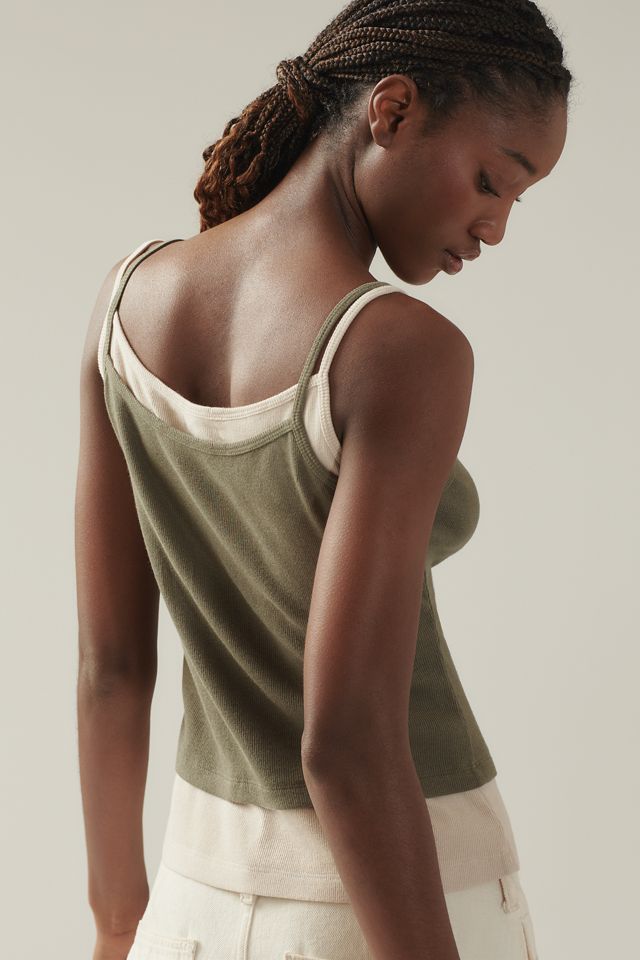 Pilcro Double-Layer Scoop-Neck Crop Tank #1