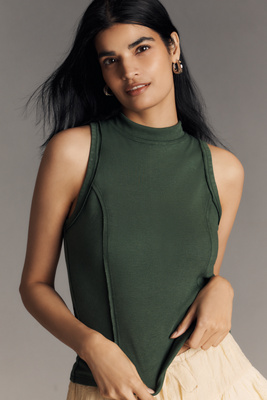 Pilcro Printed Turtleneck Tank Top