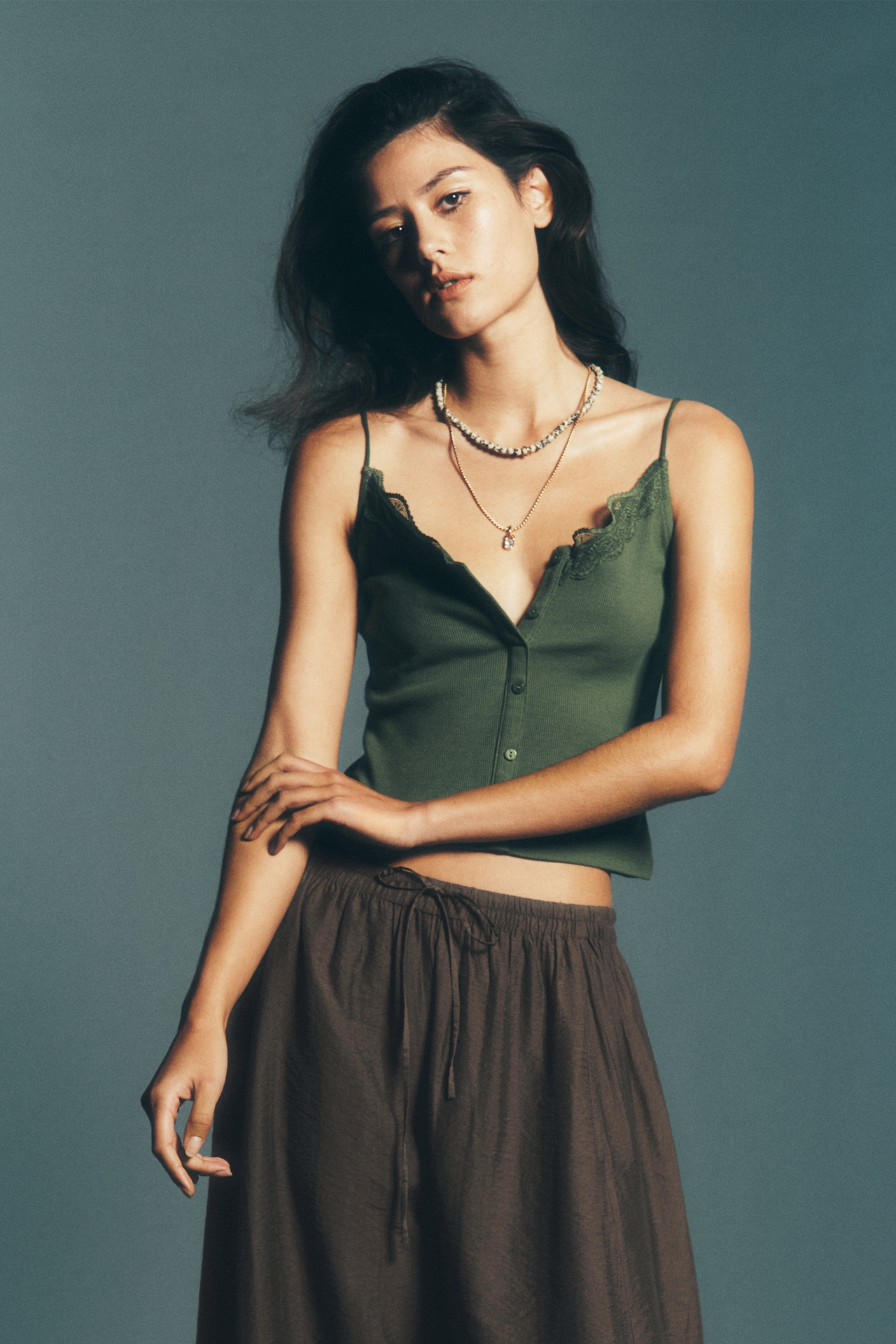 By Anthropologie Lace Trim Cami