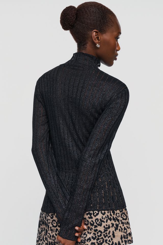 Pilcro Lurex Ribbed Turtleneck Top #2