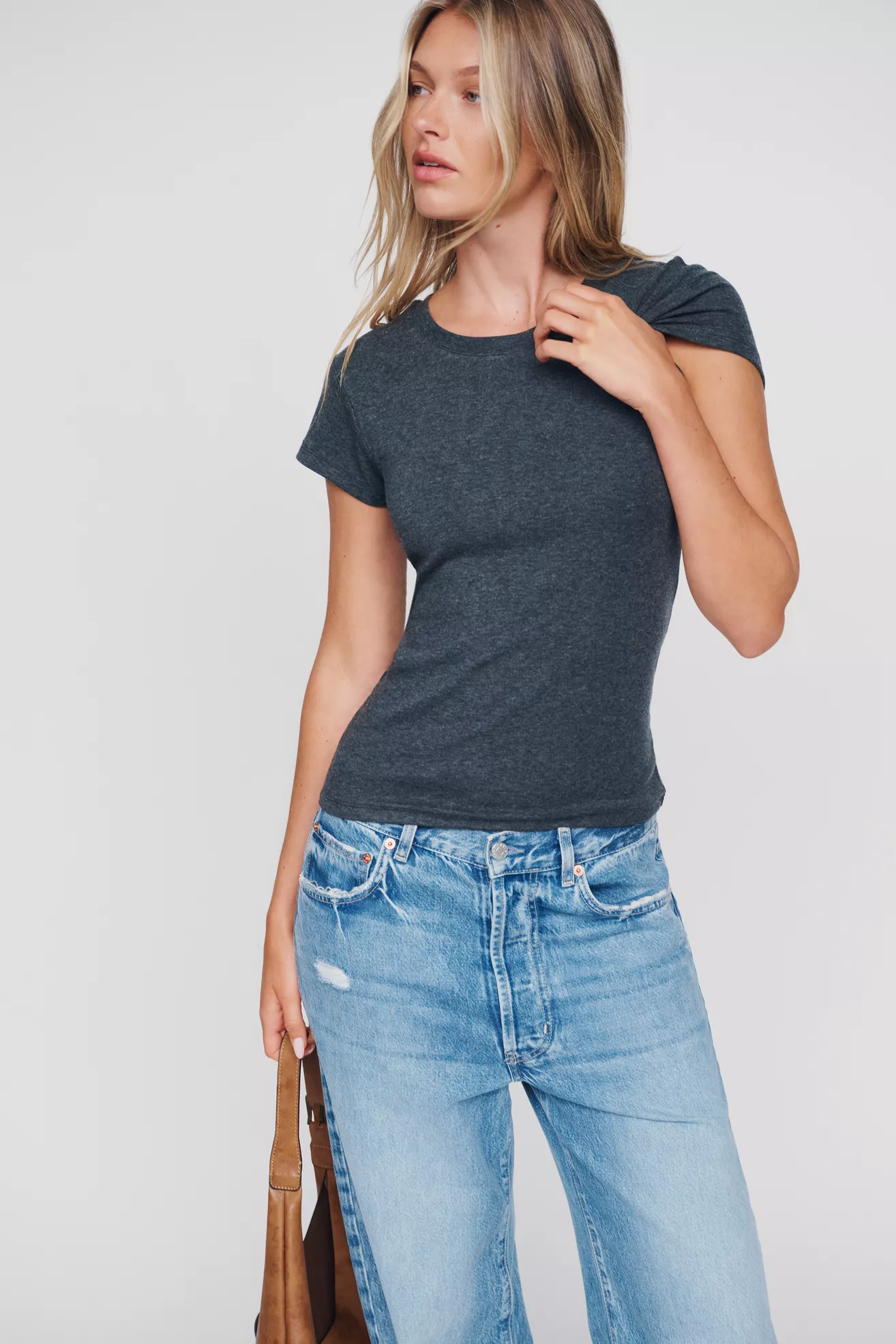 By Anthropologie Evan Wool Blend Baby Tee