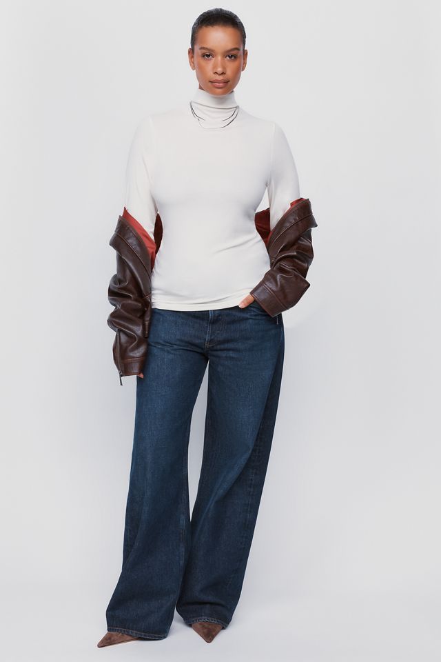 By Anthropologie Arena Wool Blend Fitted Turtleneck Top #8